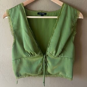 Papermoon Olive Lace Accent Top